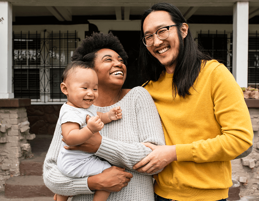 couple with baby ready for personal banking account