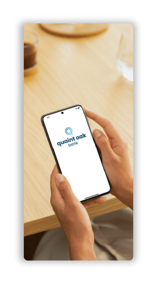 quaint oak mobile banking app home screen