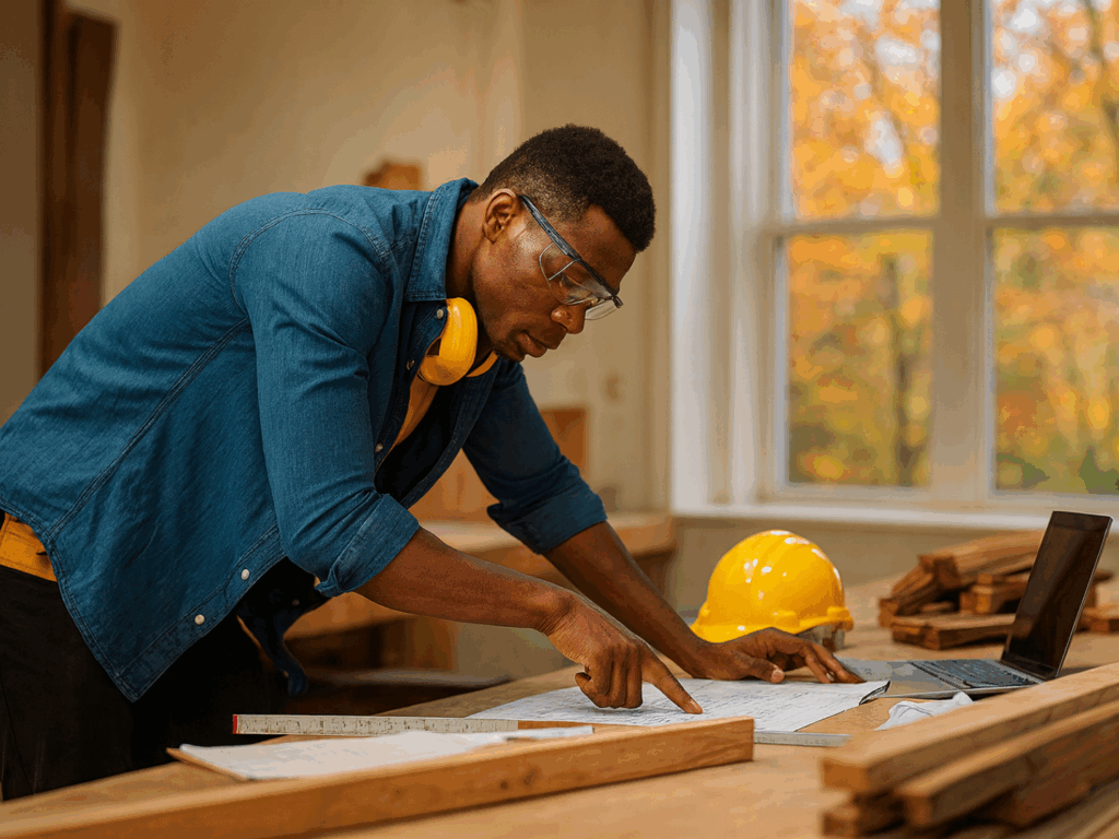 skilled trades person reviewing plans after expanding his business from learning how to speed up your sba approva