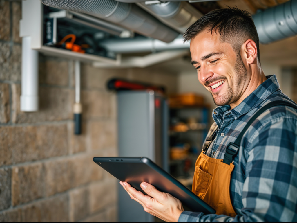 the owner of an hvac company reviewing funds as he learns about cash flow management for small businesses