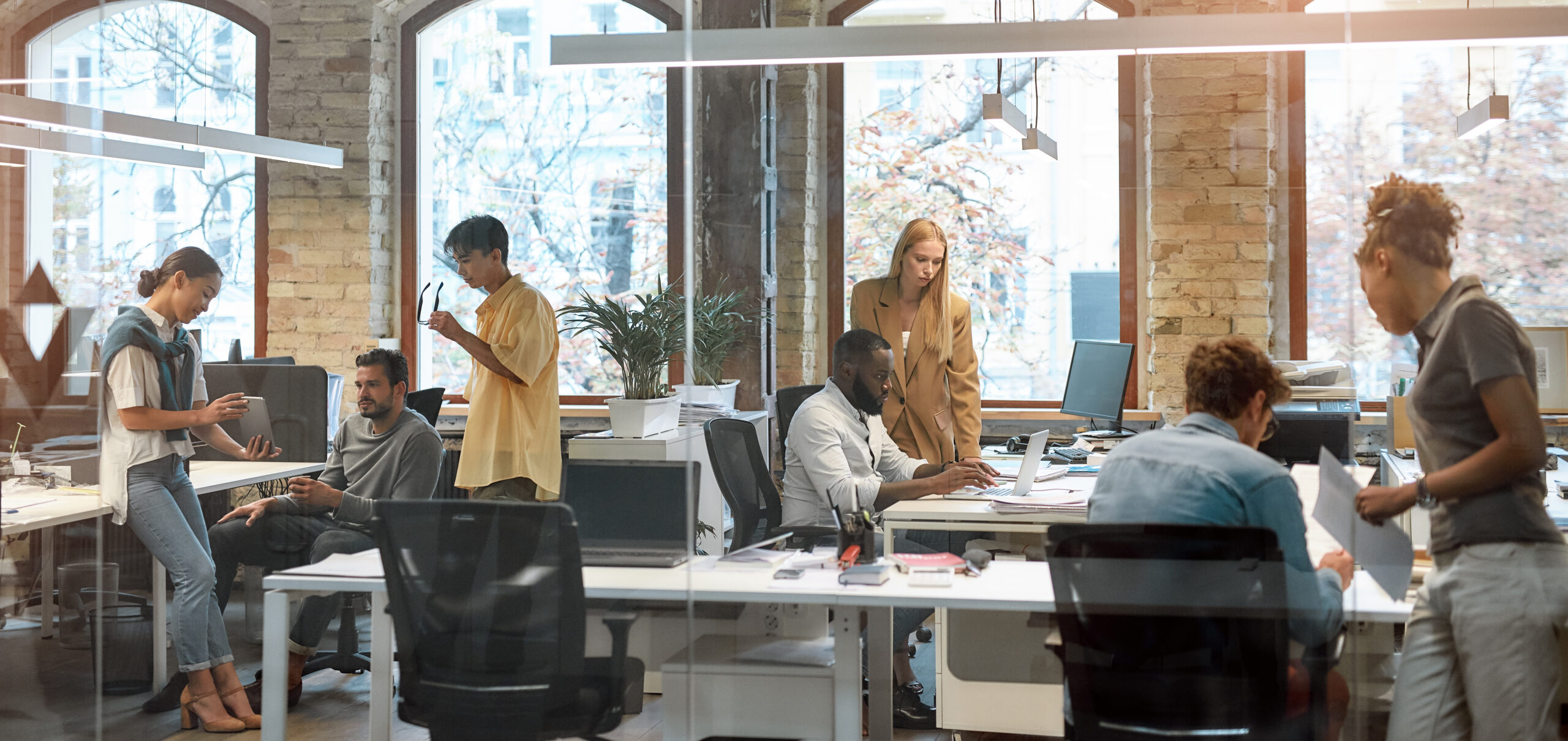 a group of team members working together at a tech company using sba loans for software companies